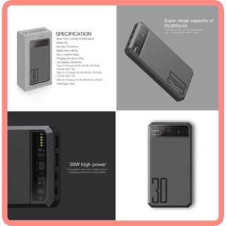 Eloop E43 แบตสำรอง ชาร์จเร็ว 25000mAh 30W ชาร์จเร็ว สินค้าพร้อมส่ง⚡️⚡️⚡️ ของแท้💯%