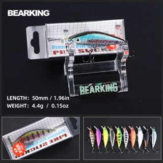 Bearking เหยื่อตกปลา แบบแข็ง เสียงเงียบ 50 มม. 4.4 กรัม 10 สี สําหรับตกปลา