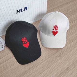 พร้อมส่ง MLB Heart Ball Cap NEW YORK YANKEES หมวก MLB โลโก้ NY หัวใจสีแดง ❤️