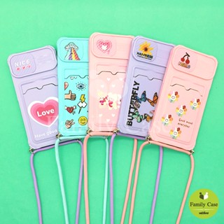 Vi Y01/Y15s เคสโทรศัพท์ฝาปิดเลนส์กล้องฝาสไลด์ เคสกันเลนส์กล้องใสการ์ดได้ มีสายคล้องปรับระดับได้