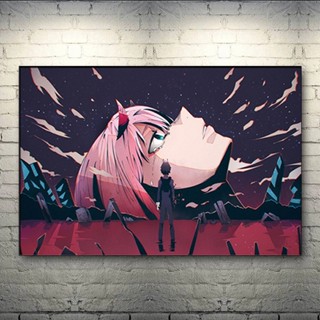 โปสเตอร์ภาพจิตรกรรมฝาผนัง ลายแอนิเมชั่น Darling In The FranXX สไตล์โมเดิร์น สําหรับตกแต่งบ้าน