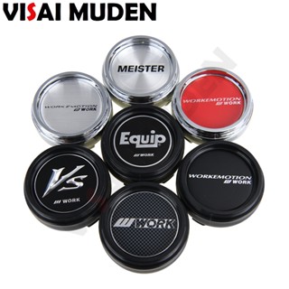 1ชุด/4ชิ้น OD 66MM/ID 62มม แข่งรถฝาครอบดุมล้อWORKโลโก้EQUIP MEISTER VSฝาครอบดุมล้อรถเก๋ง ครอบดุมล้อตัวสูง