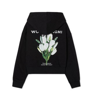 Wooyoungmi เสื้อกันหนาว มีฮู้ด พิมพ์ลายดอกทิวลิป สไตล์ใหม่ สําหรับผู้ชาย และผู้หญิง