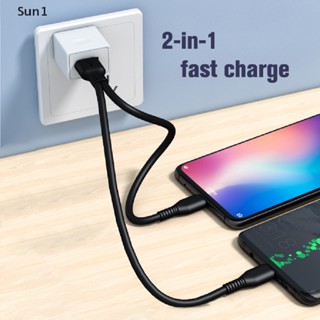 Sun1&gt; สายชาร์จโทรศัพท์มือถือ Micro USB C 2 In 1 ชาร์จเร็ว สําหรับ Huaiwei Samgsung Xiaomi Type C
สายชาร์จ Android TYPE-C