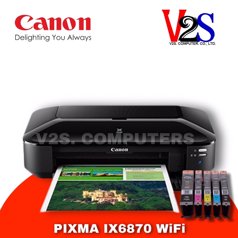 Canon PIXMA รุ่น IX6870 Wi-Fi Inkjet Wide-Format A3 Printer (ปริ้นเตอร์) หมึกแท้พร้อมใช้ ประกันศูนย์
