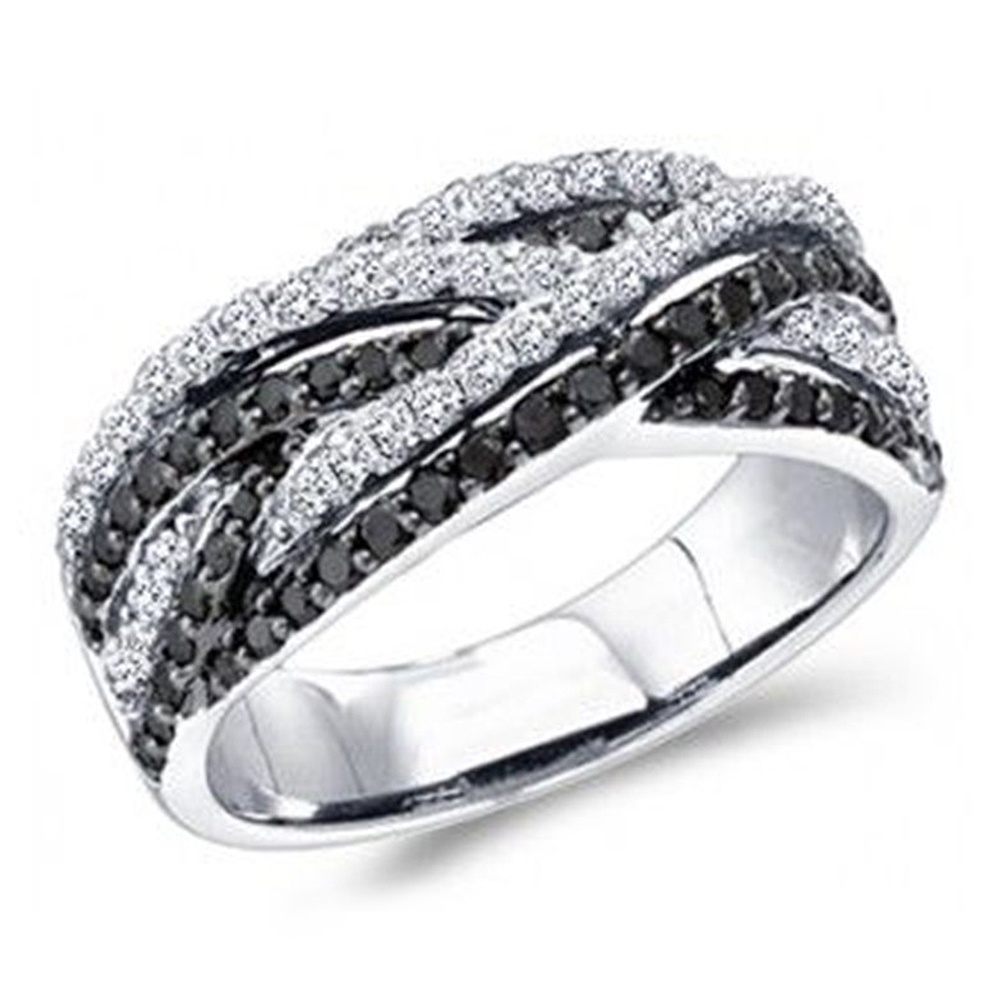 925 เงินสเตอร์ลิง Creative สีดํา/สีขาว Twist Line Design ผู้หญิงs Finger-ring สําหรับ Party Daily สวมใส่แฟชั่นเครื่องประดับอเนกประสงค์ Drop Shipping