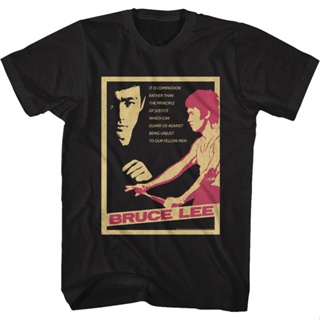 Vintage Poster Bruce Lee T-Shirt เสื้อยืดชาย เสื้อยืดน่ารักๆ เสื้อยืดเปล่า เสื้อสีขาว