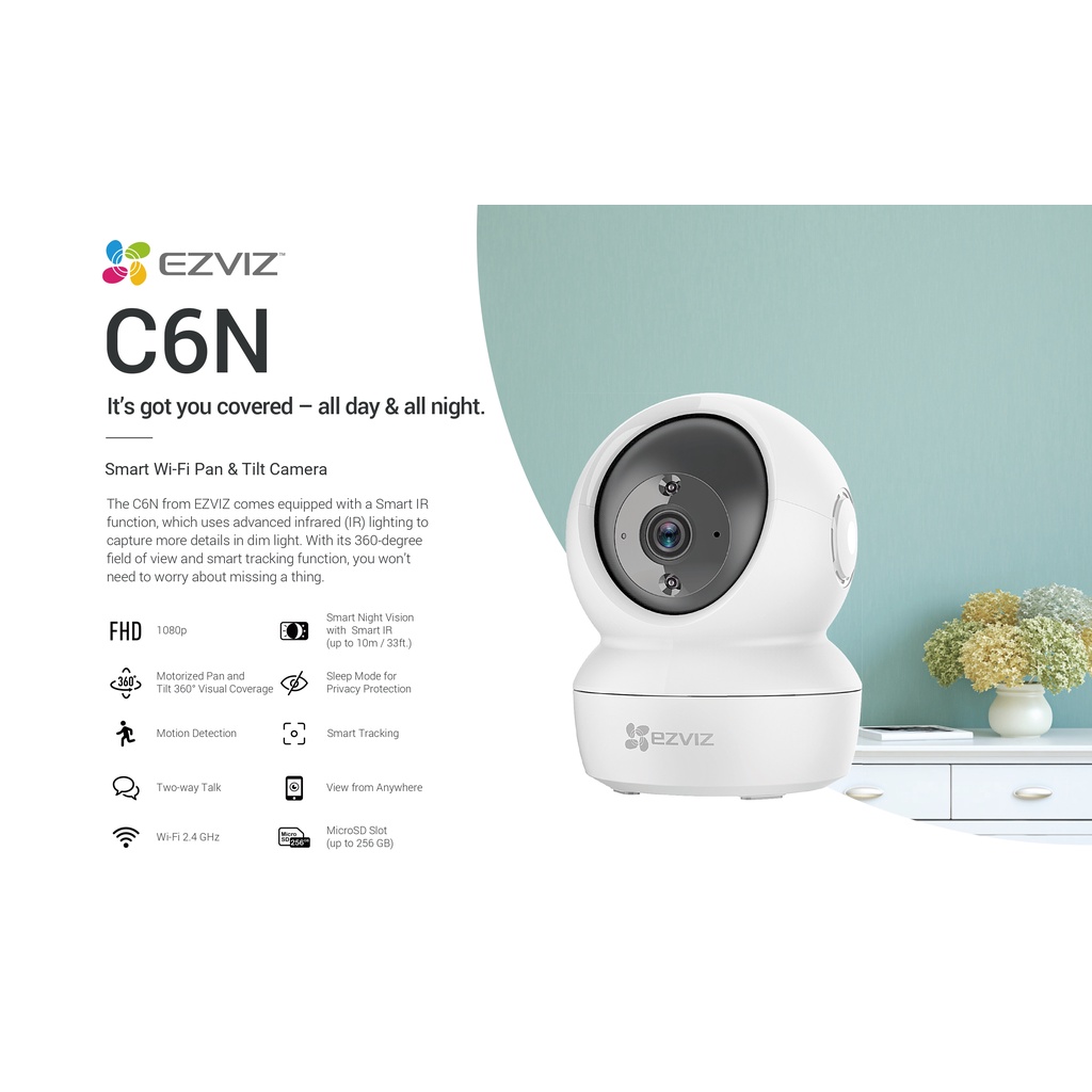 EZVIZ C6N Robot IP Camera กล้องวงจรปิดไร้สาย รุ่น C6N (A0-1C2WFR) 2MP - แบบเลือกซื้อ BY N.T Compute