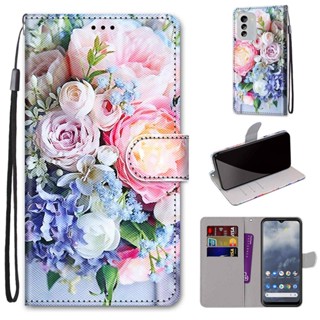 เคสโทรศัพท์หนัง PU ฝาพับแม่เหล็ก ลายสัตว์ 3D พร้อมสายคล้อง สําหรับ Nokia G60 5G