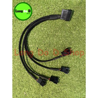 สายแปลงไฟ Molex เป็นขั้วจ่ายไฟพัดลม 4 Pin 4หัว Molex To 4Pin (Power IDE to Fan 4Pin)