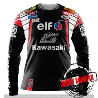 [พร้อมส่ง] เสื้อกีฬาแขนสั้น ลาย Baju Kawasaki WINTER TEST V2 สําหรับแข่งรถจักรยาน MTB