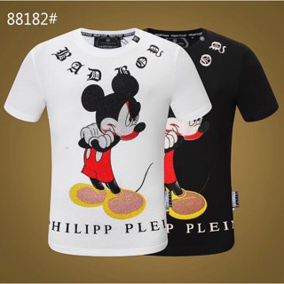 88182 classic PP เสื้อยืดแขนสั้นลําลองแฟชั่นสําหรับผู้ชาย philipp mickey