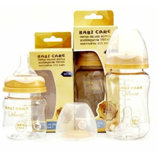 BABI CARE เบบี้แคร์ ขวดนม Tritan Deluxe ขวดคอกว้าง ใส ขนาด5oz/8oz (เลือกไซส์) แพ็ค1ขวด