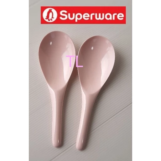 ทัพพีซุุปเปอร์แวร์ 2ชิ้น สีชมพู ความยาว8.4นิ้ว เมลามีน100% นกเพนกวิน superware