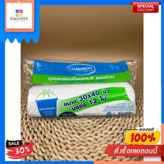 ถุงขยะ CHAMPION สีดำ 30x40 นิ้ว (แพ็ค12ใบ)Sacs à Ordures CHAMPION Noir 30x40 pouces (12/Paquet)