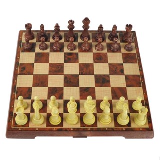 (ตัวแทนchessgo)หมากรุกสากลแม่เหล็กพลาสติกลายไม้ chess 2in1 ขนาดกระดาน 31 x 31 x 2.25 cm