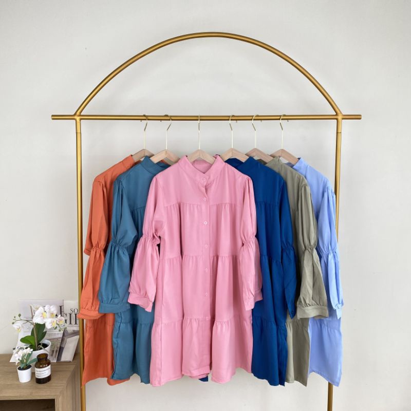 WHOLESALE RUBBER SLEEVE TUNIC / @72k x 6 ชิ้น