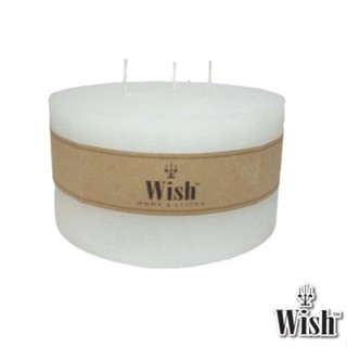 เทียนแท่งสีขาว White Pillar Candle (3 ไส้เทียน) - ขนาด 5.5 x 3 นิ้ว, 5.5 x 4 นิ้ว, 5.5 x 6 นิ้ว