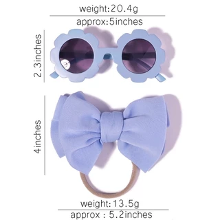 set2ชิ้น แวนตาแฟชั่น+โบว์คาดผมสำหรับเด็กอ่อน[MamaChom BabyShop]