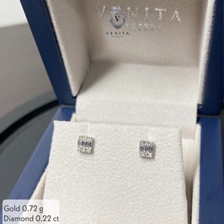 Venita Diamonds ต่างหูเพชรแท้ ทรงสี่เหลี่ยม Emerald cut