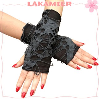 Lakamier ถุงมือคอสเพลย์ ยาว สีดํา สไตล์โกธิค สําหรับผู้หญิง ปาร์ตี้ฮาโลวีน