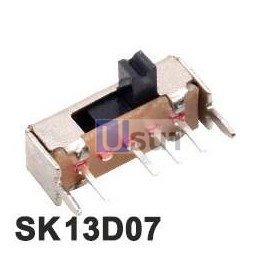 สวิทช์ เลื่อน Slide switch Toggle switch 4 ขา ขนาด 4.3x12.7mm #สวิทช์เลื่อน(4ขา,SK13D07) (1 ตัว)