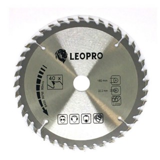 LEOPRO 622005 LP03016 ใบเลื่อยวงเดือน 7"×40T 180mm×22.2/20/16mm + 40T (1 ใบ/แพ็ค)