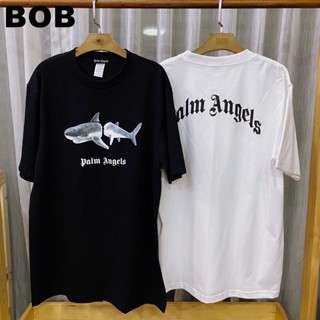 BOB เสื้อยืด Palm Angels ลายปลา ฉลาม unisex tshirt SMLXL2XL3XL unisex #polo