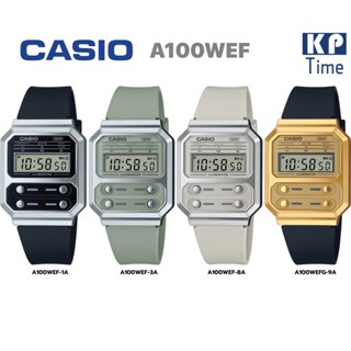 Casio Digital นาฬิกาข้อมือผู้หญิง สายเรซิน รุ่น A100WEF ของแท้ประกันศูนย์ CMG