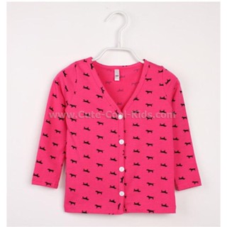 TLG-571-1 เสื้อแขนยาวเด็กผู้หญิง sweater สีชมพู Size-100 (3-4Y)