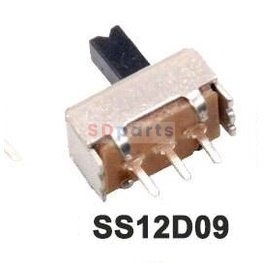 สวิทช์ เลื่อน Slide switch Toggle switch 3 ขา ขนาด 4.4x8.6mm #สวิทช์เลื่อน(3ขา,SS12D09) (1 ตัว)