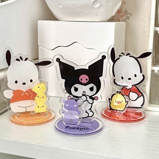 Sanrio คลิปหนีบโฟโต้การ์ด Kuromi Pochacco สแตนดี้อะคริลิคใส ขนาดเล็ก ลายการ์ตูนน่ารัก สําหรับตกแต่งโต๊ะ