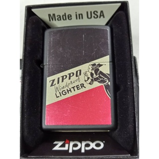 ZIPPO 48499  ZIPPO WINDY DESIGN  BLACK MATTE  COLOR IMAGE   สีดำเมทาลิค  ลายแบบสกรีน  รูปวินดี้  ของใหม่ไม่ผ่านการใช้งาน