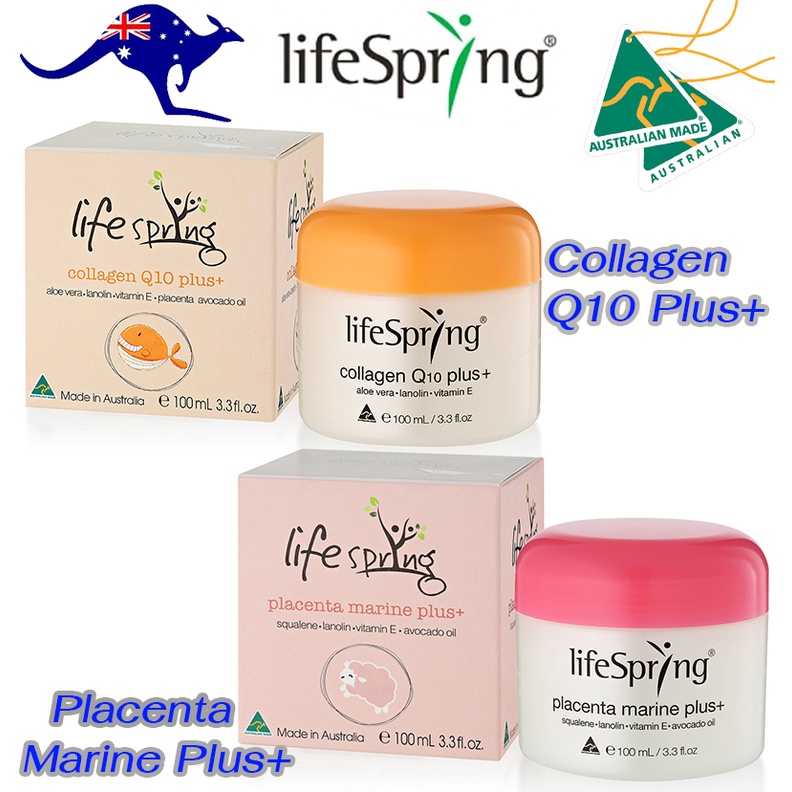 ครีมรกแกะ LifeSpring Placenta Marine Plus+ 100ml./ Life Spring Collagen Q10 Plus+ 100ml. ครีมรกแกะสูตรออสเตรเลียแท้100%