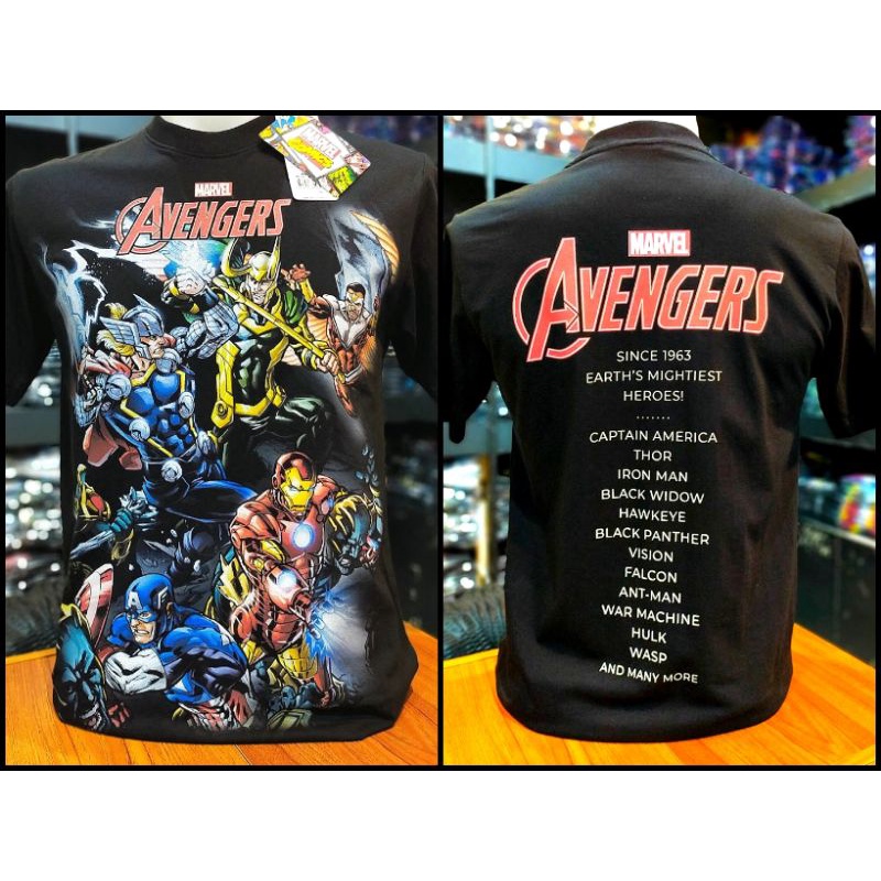 เสื้อMarvel  ลาย Avengers ลิขสิทธิ์แท้💯 สีดำ (MX-007)
