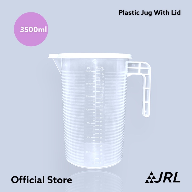 (ห่อหนามาก!) JRL 3500 มล เหยือกมีขีดบอกปริมาตร พร้อมฝาปิด จำนวน 1 ชิ้น เหยือกตวงพลาสติก ถ้วยตวงพลาสติก