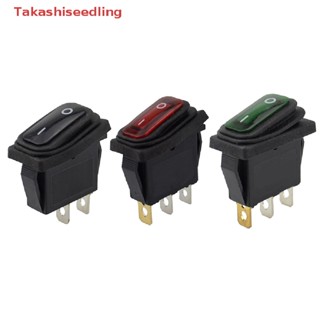 (Takashiseedling) Heavy Duty 3 Pin Sealed Waterproof Car On Off Boat Marine Toggle Rocker Switch Car Auto Boat Marine Toggle LED Rocker Switch Push Button