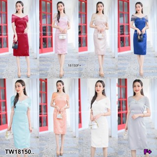 TW18150 Dress เดรสสั้น อกแต่งเข็มกลัด