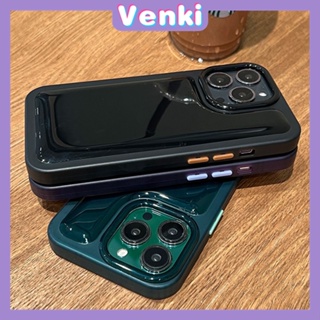 VENKI - For iPhone 14 Pro Max Phone Case TPU Soft Case Clear Simple Case Fluorescent Bottuns Camera Protection Shockproof Compatible For iPhone 14 13 Plus Pro Max 12 11 XR