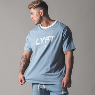 Lyft เสื้อยืดแขนสั้นลําลอง ผ้าฝ้าย ใส่สบาย พลัสไซซ์ แฟชั่นสําหรับผู้ชาย ไซซ์ M-3XL