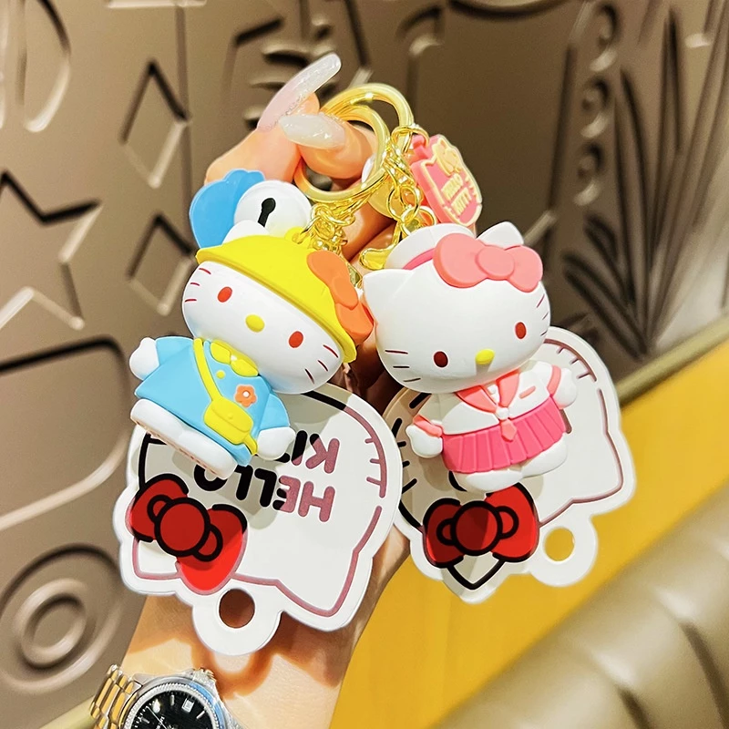 พวงกุญแจ จี้การ์ตูน Hello Kitty น่ารัก สําหรับตกแต่งไดอารี่ กระเป๋านักเรียน