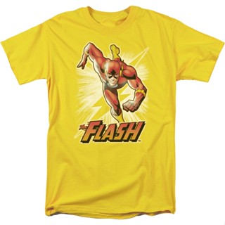 Run Flash Run DC Comics T-Shirt เสือยืดผู้ชาย เสื้อยืดคอกลม เสื้อยืดสีขาว