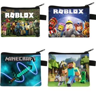 กระเป๋าสตางค์ กระเป๋าใส่เหรียญ มีซิป ลายการ์ตูนเกม Roblox Minecraft ขนาดเล็ก สําหรับผู้หญิง และผู้ชาย