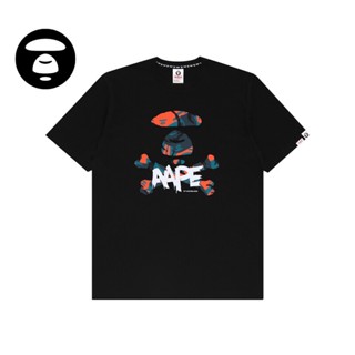 ใหม่ [ขายร้อน] คุณภาพสูงเดิมชุดว่ายน้ำ Aape Bape ความคมชัด Camouflage X-BONE พิมพ์แขนสั้นเสื้อยืด แนวโน้มเสื้อยืดผ้