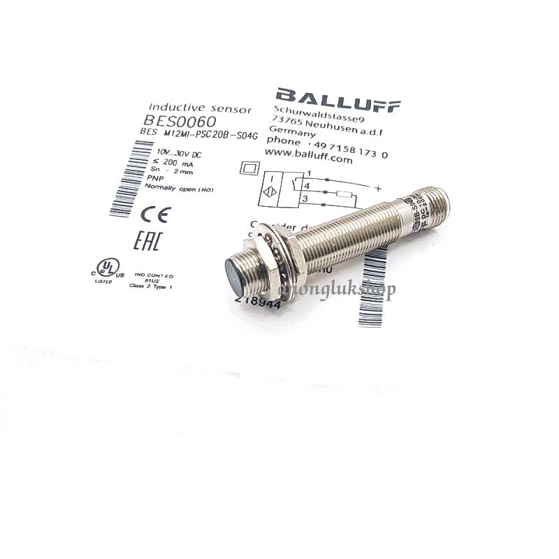 BES0060 BES M12MI-PSC20B-S04G Proximity Sensor Indutivo Tubular Balluff M12 PNP NO ระยะการจับ 2มิล