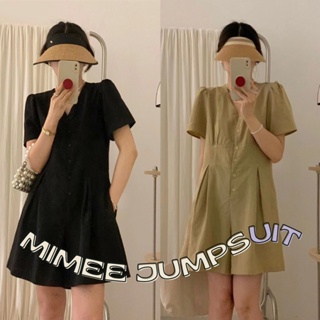 (พร้อมส่ง) Mimee jumpsuit 🍪🥐 C3690 จั้มสูทขาสั้น จั้มสูทสไตล์เกาหลี จั๊มสูท jumpsuit