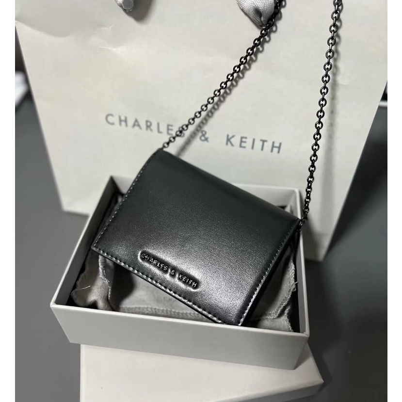 กระเป๋าสตางค์ ck SNAP BUTTON MINI SHORT WALLET - โซ่ WALLET-ck ผู้หญิง WALLET-ck โซ่ WALLET-ck แท้ W