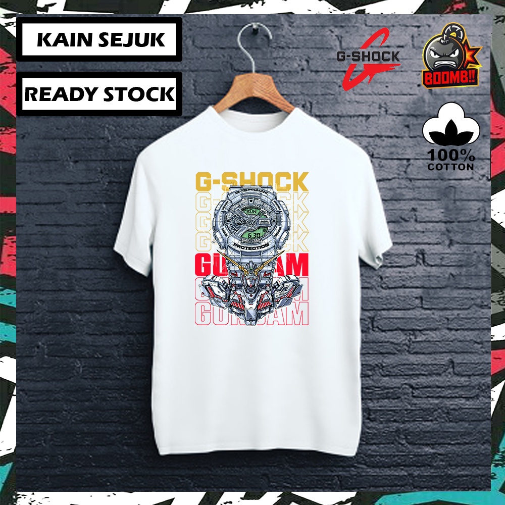 100% ผ้าฝ้ายพรีเมี่ยม G SHCOK 7 ผ้าฝ้าย 100% Tshirt T เสื้อ Streetwear ผู้ชายผู้หญิง Unisex Baju Lel