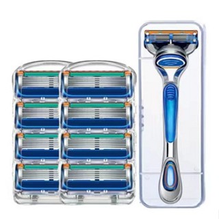 gillette fusion 5 proglide ใบมีดโกนพร้อมด้าม TRIMLINE มีดโกน มีดโกนหนวด แบบ 5 ใบมีด พร้อมใบมีดโกน 8 ชุด แข็งแรงProGlide®