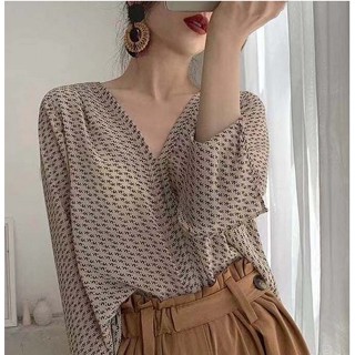 พร้อมส่ง : เสื้อเชิ้ตคอวีแขนยาวใส่สบาย [D23]